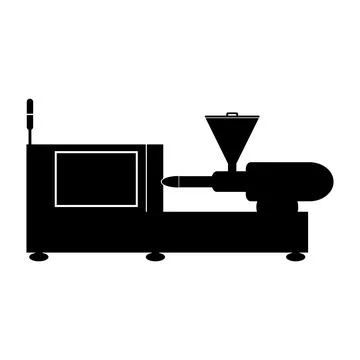Injection molding machine icon Stock Illustration