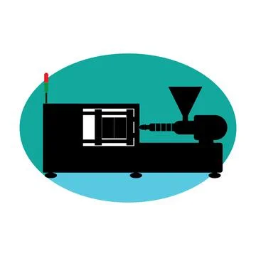 Injection molding machine icon Stock Illustration