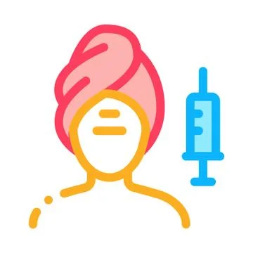 Injection into problem areas of face icon vector outline illustration Ilustración de archivo