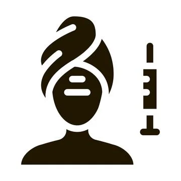 Injection into problem areas of face icon Vector Glyph Illustration Stock Illustration