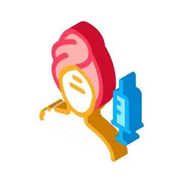 Injection into problem areas of face isometric icon vector illustration Ilustración de archivo