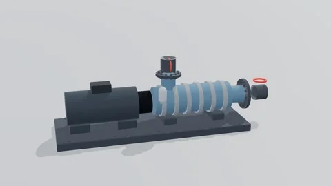 Injection pump geothermal 3d loop white background 3D animation seamless loop Stock Footage 341849446