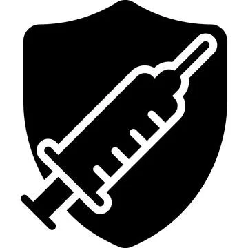 Injection with shield vector design of vaccination 스톡 일러스트