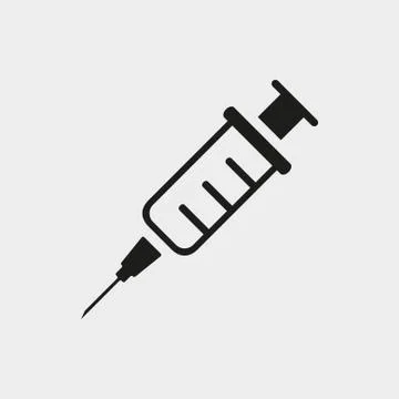 Injection syringe flat icon vector for medical apps and websites Stockillustratie