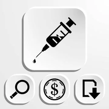 Injection syringe flat icon vector for medical apps and websites Stock Illustration