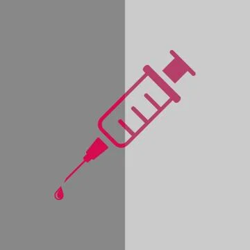 Injection syringe flat icon vector for medical apps and websites イラスト素材