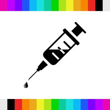 Injection syringe flat icon vector for medical apps and websites Stock Illustration