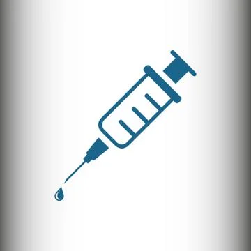Injection syringe flat icon vector for medical apps and websites Stock Illustration