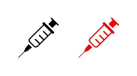 Injection syringe flat icon vector for medical apps and websites Stock Illustration