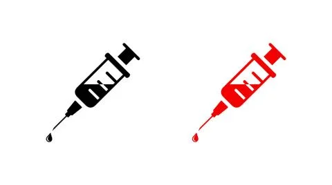 Injection syringe flat icon vector for medical apps and websites Stock Illustration