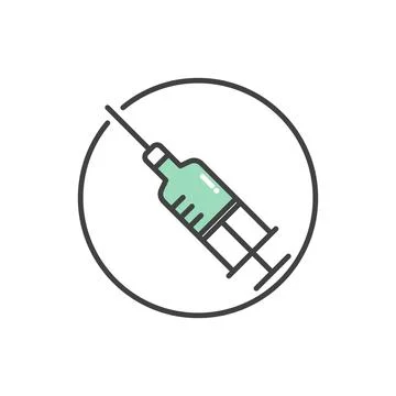 Injection syringe icon. Stock Illustration