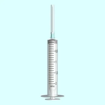 Injection syringe on a white background Stock Illustration