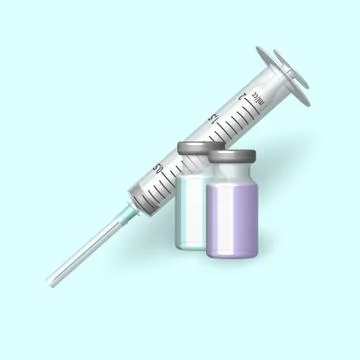 Injection syringe on a white background Stock Illustration