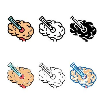 Injection in types brain color icon vector Illustrazione stock