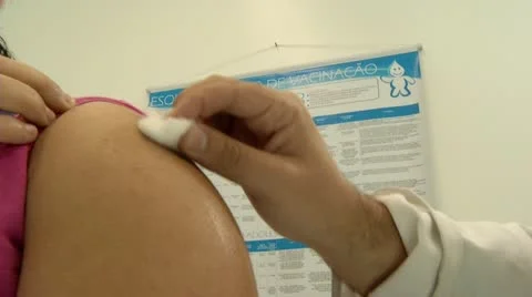 Injection Vaccine In Subcutaneous. Stock Footage 12659334