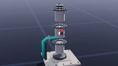 Injection wellhead carbon capture 3d loop 3D animation seamless loop Stock Footage 341779535