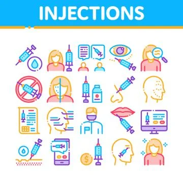Injections Collection Elements Icons Set Vector Stock Illustration