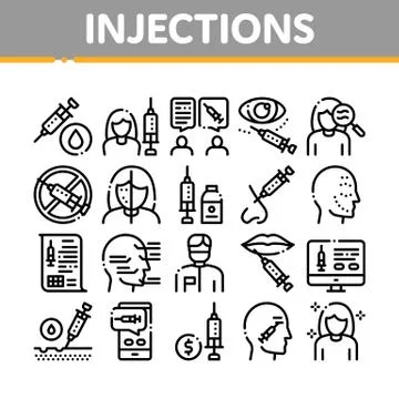 Injections Collection Elements Icons Set Vector 스톡 일러스트