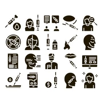 Injections Collection Elements Icons Set Vector Stock Illustration