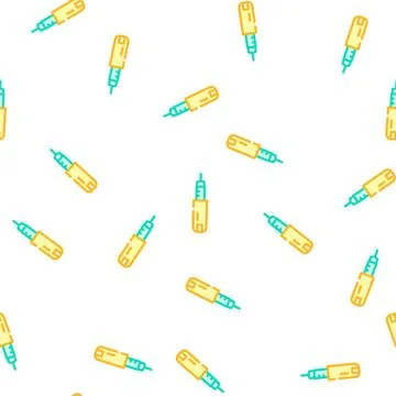 Injector insulin vector seamless pattern color Illustrazione stock