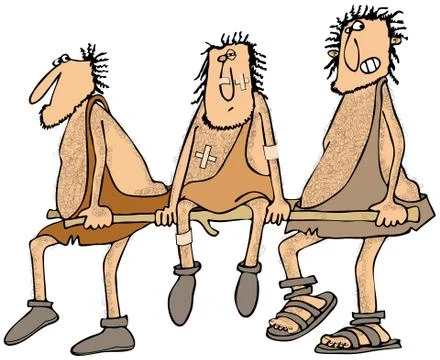 Injured caveman Stock Illustration