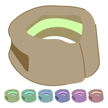 Injury cervical neck collar vector cartoon graphic 库存插图