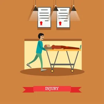 Injury concept vector illustration in flat style Illustrazione stock