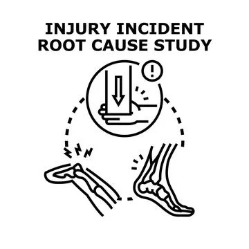 Injury incident root cause study concept Illustrazione stock