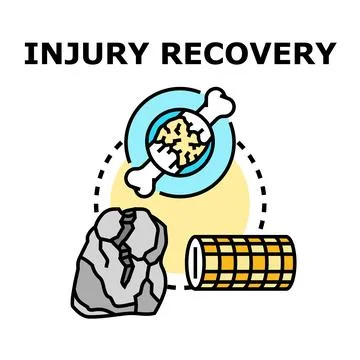 Injury recovery process aiding bone and body healing Illustrazione stock