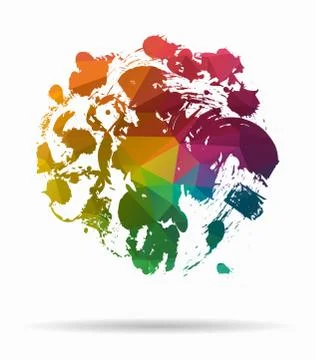 Ink abstract poly icon 스톡 일러스트