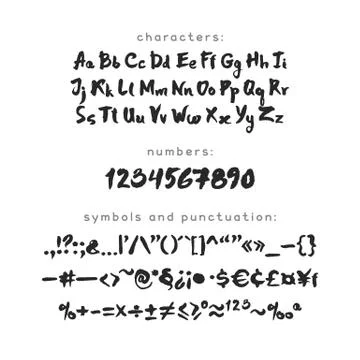 Ink and Brush Latin Script Stock Illustration