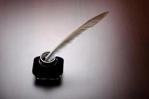 Ink and feather 스톡 사진