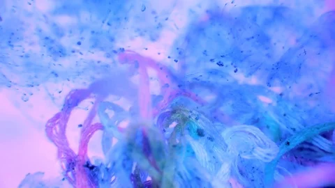 Ink Background And Colored Threads Stock Footage 75396987