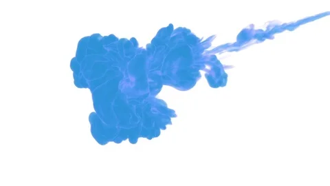 INK BACKGROUND FOR COMPOSITING. BLUE SMOKE or INK IN WATER SERIES. Watercolor Stock Footage 74848626