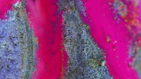 Ink background glitter paint pink blue gold edges Video stock 273603634