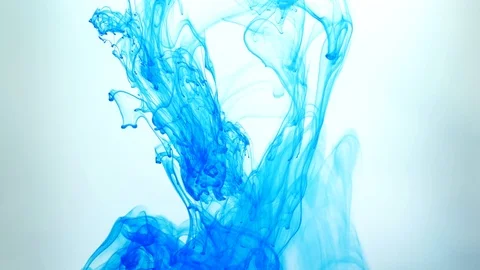 Ink being poured into water,phantom flex. Blue,white. Inks in water. Colorful ab Stock Footage 85579261