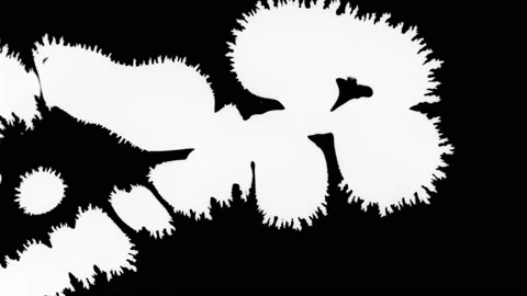 Ink blot on black background Stock Footage 161979924