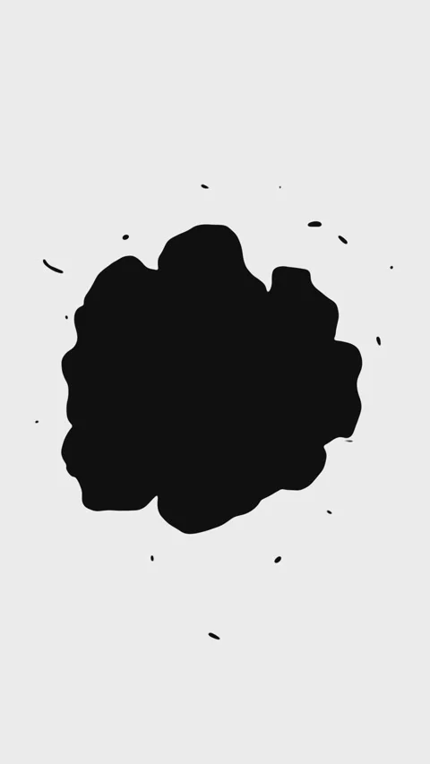 Ink blot drop stain splash splatter black liquid fluid motion loop Stock Footage 346637037