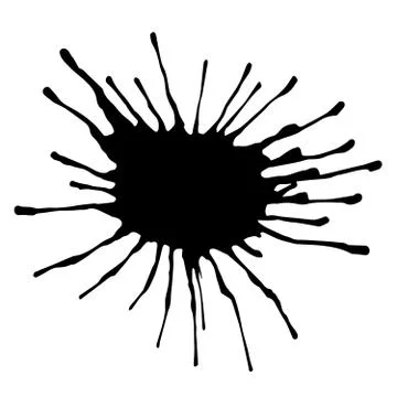 Ink blot on white Stock Illustration