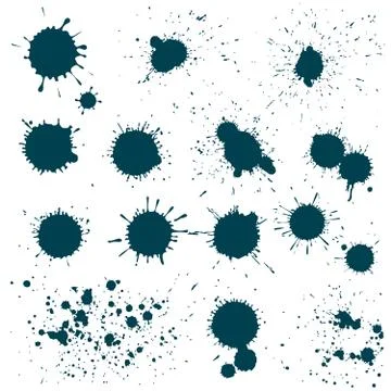 Ink blots, splashes vector grunge elements isolated on white 스톡 일러스트