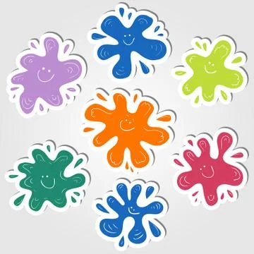 Ink blots stickers Illustrazione stock
