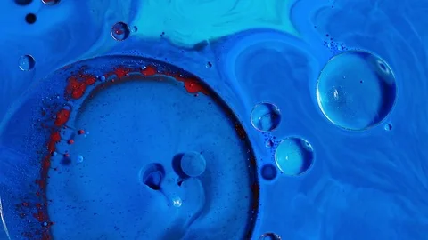Ink blue bubbles in water Vídeo Stock 80903382