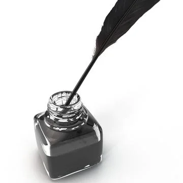 3D Model: Ink Bottle and Quill ~ Buy Now #90851657 | Pond5