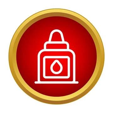 Ink bottle icon with drop symbol Ilustração Stock