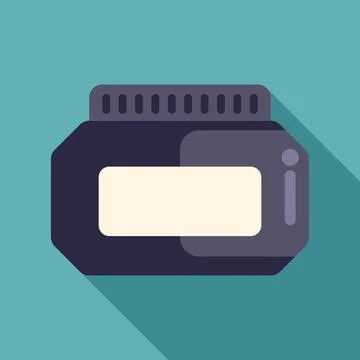 Ink bottle icon with long shadow design Illustrazione stock