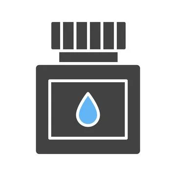 Ink Bottle icon vector image. Illustrazione stock
