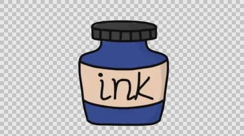ink bottle cartoon