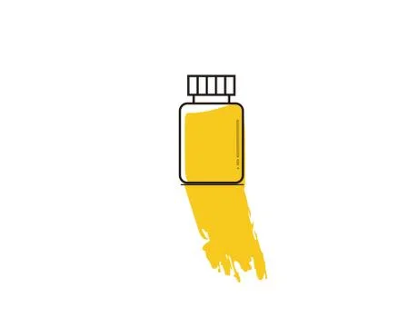 Ink Bottles Flat Icon on white background in vector illustration Stock Illustration