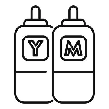 Ink bottles icon outline vector. Colorful garbage change 스톡 일러스트