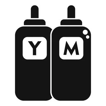 Ink bottles icon simple vector. Colorful garbage change 스톡 일러스트